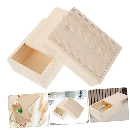 2pcs Quality Material Wooden Pine Storage Box Trinket Boxes Simple Design Compact Sturdy