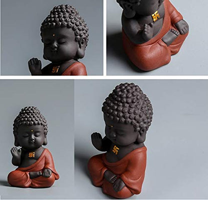 DMtse Buddha Zen Meditation Sitting Ceramic Figurines for Home Decor Accents, Living Room Bedroom Office Decoration Bookshelf TV Stand Decoration Tea Ceremony Sculptures Collection