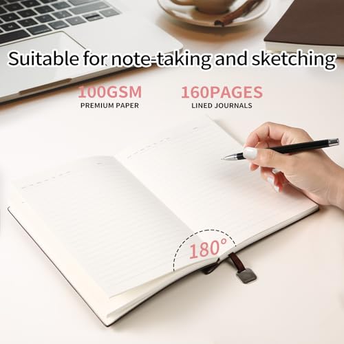 Lined Journal Notebook A5 PU Leather Journals for Writing 160 Pages Daily Journaling Ruled Notebooks for Work - color: 1pack-Crystal Purple