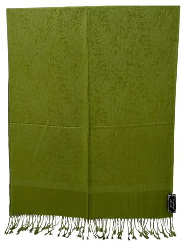 Pashmina Shawl Wrap for Women Soft Lightweight Multi-Purpose Scarf for Weddings, Parties & Casual Wear - color: Olive Drab-pl1814