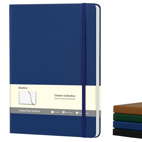 Comix B5 Lined Journal Notebooks, 208 Pages, 6.9 x 9.8 Inches, Navy Blue, Hardcover Journaling Notebooks for Men & Women- Fits for Office, Business, School, Notes Taking & Writing - color: Navy Blue, size: B5-Lined