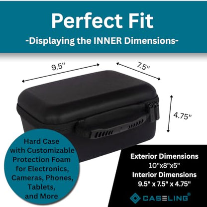 Hard Case With Customizable Protective Foam - Interior: 9.5" x 7.5" x 4.75" - Lightweight Hard Shell Camera Case with Zipper for GoPro, Camera, Electronics, Cosmetic, Makeup & More - EVA Protection - size: 9.5" x 7.5" x 4.75"