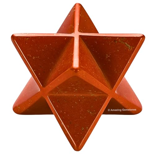 Amazing Gemstone Red Jasper Merkaba Crystal - 0.75 Inches Metaphysical Merkaba Star for Meditation - Energetic Tetrahedron Crystal and Healing Stones for Spiritual Growth and Healing (15-20mm) - color: Red Jasper, size: 15-20 mm