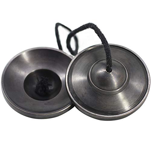 Tibetan Tingsha Bell Set - Tibetan Cymbals - for Sound Healing, Yoga, Meditation, and Mindfulness,Handmade in Nepal,Made of Bronze,Plain Pattern,Black Color，7.7cm/3.0 inch - color: 11-Bronze-Plain-7.5cm