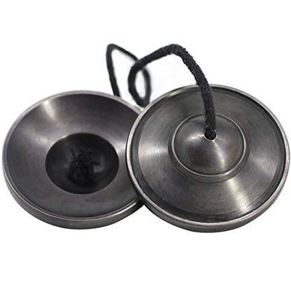 Tibetan Tingsha Bell Set - Tibetan Cymbals - for Sound Healing, Yoga, Meditation, and Mindfulness,Handmade in Nepal,Made of Bronze,Plain Pattern,Black Color，7.7cm/3.0 inch - color: 11-Bronze-Plain-7.5cm
