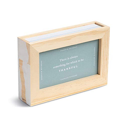 Compendium Daily Inspiration Card Set — Welcome Gratitude — 52 Inspiring Quote Cards, One for Each Week of the Year, Includes Wood Frame - color: Inspiration, size: 4.7"L x 5.9"W