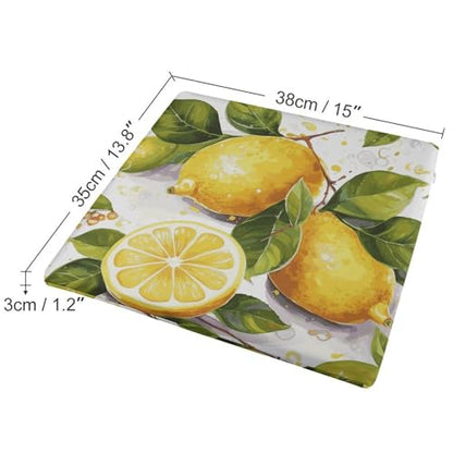 Fruits Lemon Degrees of Comfort Meditation Floor Pillow, Square Large Pillows Seating for Adults, Tufted Corduroy Cushions for Outdoor Yoga Tatami Fireplace Living Room 15x15 Inch