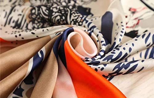 100% Pure Mulberry Silk Scarf 35" Large Square Lightweight Headscarf –Women’s Hair Wraps-With Gift Packed - color: Horse