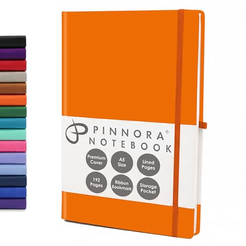 Tangerine Orange 5.95"x8.45" Notebook – Everyday Journal Note Book & Monthly Planner, 192 Pages, Notebooks for Education, Office & Travel, Durable Cover, Smooth Paper, Ideal Lined Note Pad - color: Tangerine Orange