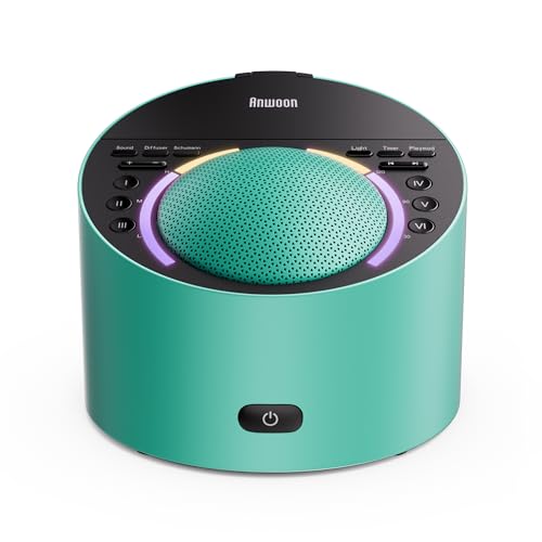 Sound Machine & Soothing Night Light, Premium Metal Shell with Excellent 3inch Speaker, White Noise Machine & 50+ Natural Sounds – Upgradeable System for Sleep, Focus, Relaxation – Adults Kids Baby