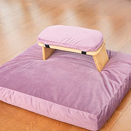 Meditation Stool, Wooden Meditation Bench with Cushion, Ergonomic Kneeling Stool, Foldable Meditation Table, Meditation Yoga Stool with Locking Hinge/A / 43×20×17cm - color: A