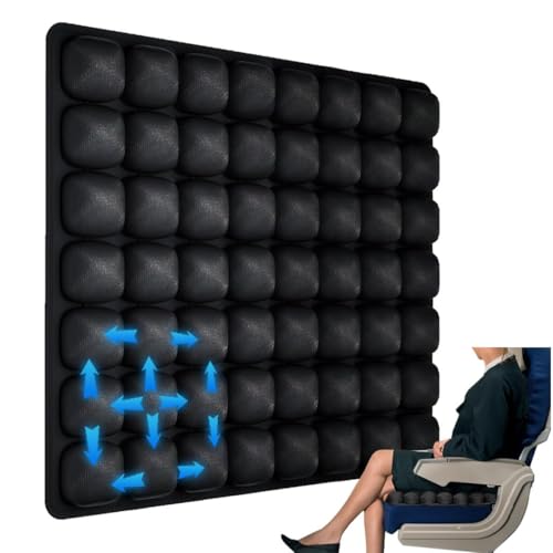 Sonduur 18" x 16" Travel Cushion for Airplane Seat, Adjustable Portable Inflatable Seat Cushion for Air Travel, High Profile Travel Seat Cushions for Airplanes, Lycra Material