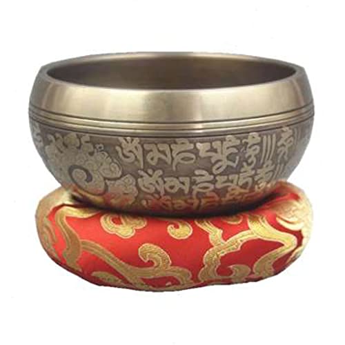 Handmade Singing Bowls Brass Meditation Sound Bowl Zen Bowl Ornament for Healing Prayer Meditation Relaxation Healing，14cm - size: 14cm