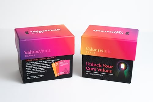 Core Values Cards Sort Deck 208 Values Cards | Therapist-Designed for Self Discovery & Personal Growth Tool