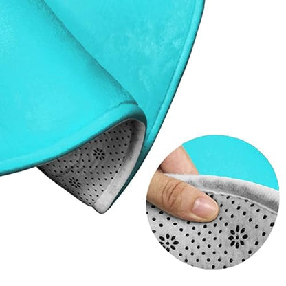 Modern Round Area Rug, Non-Slip Machine Washable Kitchen Office Circle Rug, Room Sofa Yoga Soft Round Carpet Compatible with Blue 60inch(150cm) - color: Color64, size: 60inch(150cm)