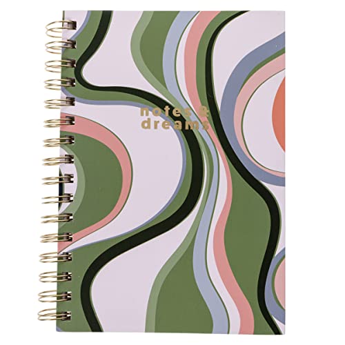 Graphique Hardbound Spiral Journal | Groovy Notes Design | Premium Paper | Notebook | Diary | Lists | Record Month and Date | Great Gift | 160 Ruled Pages | 6.25” x 8.25” - color: Groovy Notes