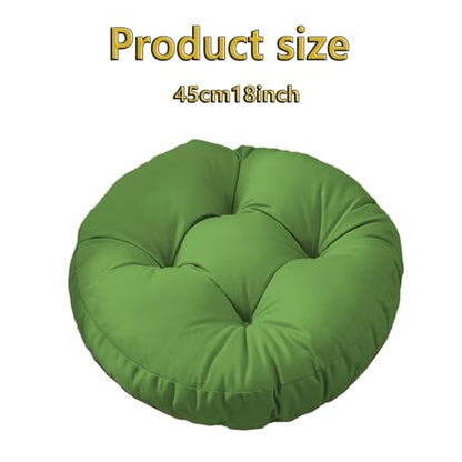 Futon Seat Cushion, Overstuffed Round Tatami Indoor Outdoor Seat Pads Chair Pad, Solid Color Footstool Cushion, not Include Chairs(18inch) (Dark Green) - color: Dark Green