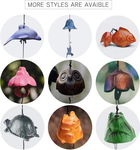 Cherry Blossom Small Japanese Wind Chimes Outdoor, Handmade Pendants Wind Bells, Cast Iron Wind Chimes for Outside with Soothing Melodic Tones for Garden Patio Balcony Home Décor, Pink