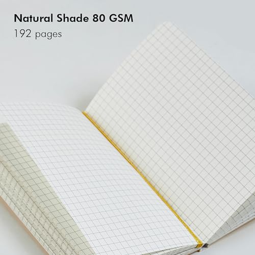 myPAPERCLIP Executive Series A5 Checks/Square Grid Notebook | 192 Pages, 80 GSM, Soft Cover, A5 (5.83 x 8.27 in) | Flat Lay | Bookmark, Elastic Closure & Back Pocket | Yellow - color: Yellow, size: A5, Checks