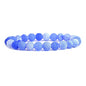 Justinstones Gem Semi Precious Gemstone 8mm Round Beads Stretch Bracelet 7 Inch Unisex - color: Light Blue Weathered Agate