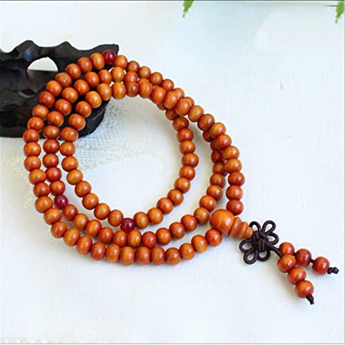 108 Mala Wooden Beads Bracelet Necklace Elastic Healing Wood Sandalwood Seed Buddhist Bracelet for Women Men Buddha Prayer Meditation Jewelry - color: E 4pcs 6mm brown