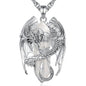 INFUSEU Unique Dragon Necklaces with Healing Crystal Stone for Men Women, Personalized Spiritual Gifts, 24 Inch Chain - color: White Howlite