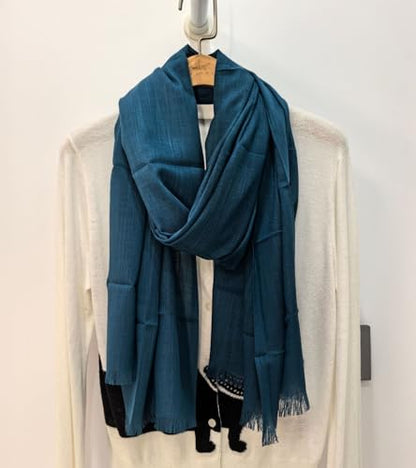 Women's Cotton Scarves Lady Light Soft Fashion Solid Scarf Wrap Shawl - color: Water Blue 28