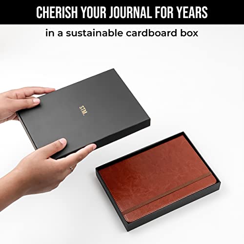Lined Journal Notebook for writing | Ruled 200 pages, 120gsm Thick Paper with Sticky Notes,pen loop, elastic band, leather hard cover | Scribbles That Matter A5 journals for writing, 5.75x8.2 inches