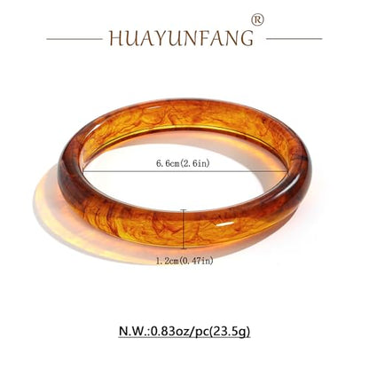 2PCS Resin Bracelet Set for Women Trendy Cream Acrylic Resin Bangle Bracelets Tortoise Shell Translucent Acetate Wristband Bangle Jewelry - color: cream bracelet