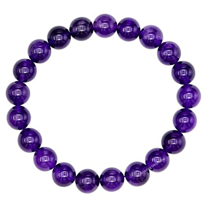Amazing Gemstone Crystal Bracelet for Women Men's Gifts - Protection Healing Crystal Bracelet - 8mm Gemstone Beaded Stretchable Bracelet Pulseras Para Hombres Mujer Stocking Stuffers Mothers Day Gift (Amethyst) - color: Amethyst