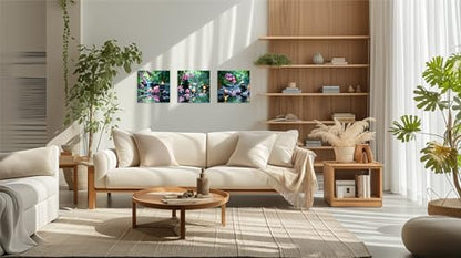 TutuBeer 3 Pcs Zen Wall Art Zen Pictures for Bathroom Bamboo Pink Flower Spa Stone with Candles Picture Print on Canvas Zen Wall Art for Office for Home Decor Wall Decor Stretched and Framed 12x12inch