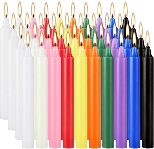 YOROXRG 40 Pack Spell Chime Candles-4 Inch Multi-Colored Taper Candles Sticks-for Home Decor Kitchen Decor Wedding Decoration-10 Colours