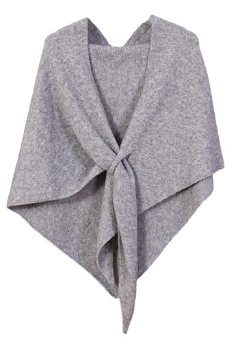 Shawls Wraps Women Triangle Sweater Scarf Warm Wool Blend Pashmina Cape Cold Weather Neck Warmer Winter Fall Accessory - color: Solid-light-gray