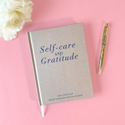 Graphique Self-Care Journal - Gratitude - 256 Pages - Weekly Quote & Daily Fill in Interiors - Hardbound Fabric Cover - Ribbon Marker (6" x 8") - color: Gratitude