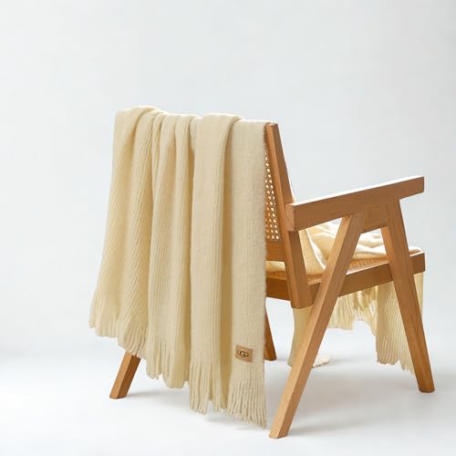UGG Knit Throw Blanket – Soft Lightweight Throw Blanket for Couch, Bed Throws or Luxury Home Decor, Blankets & Throws for Home, Living Room and Bedroom, 50" x 70" (Margot) (Yellow) - color: Yellow