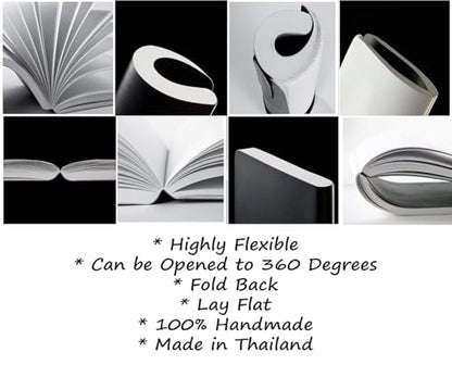 Classic 360 Signature Series, Size: B6 Medium, Color: Black, Paper: Blank, Soft Cover Notebook, Soft Bound Journal, 5" x 7", 200 sheets / 400 pages, Blank thick premium paper