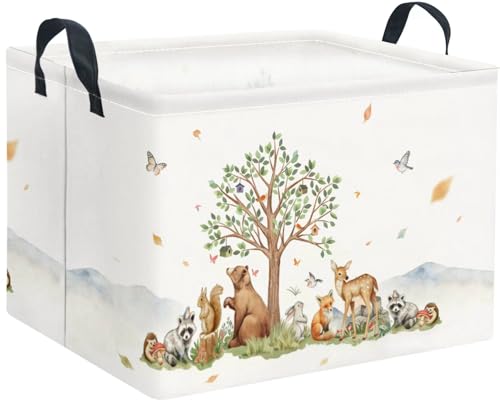 Rectangular Storage Basket Waterproof Storage Bin for Bedroom Collapsible Bin Books Box Basket Room Decor(Animal) - color: Animal