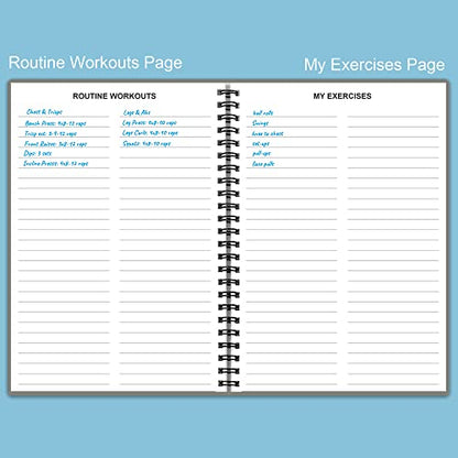 Fitness Planner for Women & Men - A5 Workout Log Book/Exercise Log to Track Weight Loss, Gym, Bodybuilding Progress - Daily Health & Wellness Journal, 5.8X8.25 In Workout Book - style: Grey