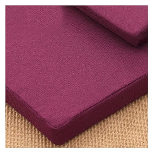 Japanese Foldable Meditation Cushion Set,Yoga Meditation Floor Pillow,Large Meditation Mat and Pillow Set for Sitting on Floor for Floor Balcony Mat Bedroom Patio grey-80cm - color: Purple, size: 80cm