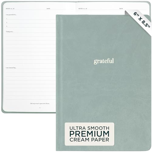 Ink+Volt Daily Gratitude Journal for Women & Men, Original Design with Inspirational Quotes, Grateful Journal for Happiness, Mindfulness, Affirmations & Reflection - 6x8.5 in, Sea Mist - color: Sea Mist