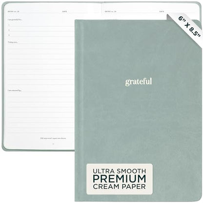 Ink+Volt Daily Gratitude Journal for Women & Men, Original Design with Inspirational Quotes, Grateful Journal for Happiness, Mindfulness, Affirmations & Reflection - 6x8.5 in, Sea Mist - color: Sea Mist