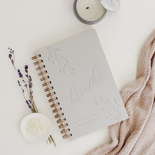 Jen Simpson Design Just Breathe // Anxiety Journal with prompts, Mindfulness Journal, Mediation journal, Positivity Journal, Self Care Journal, prompt journal, Deep Breathing
