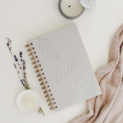 Jen Simpson Design Just Breathe // Anxiety Journal with prompts, Mindfulness Journal, Mediation journal, Positivity Journal, Self Care Journal, prompt journal, Deep Breathing
