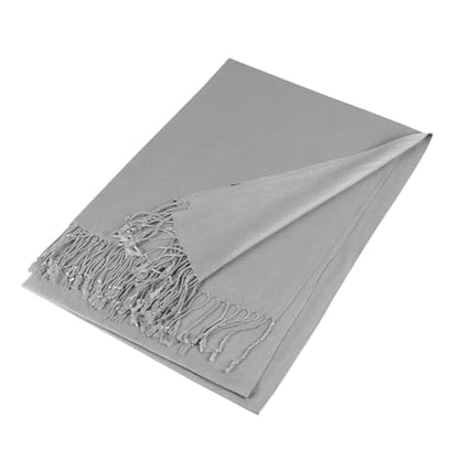 TZ Promise Women Pashmina Shawls and Wraps for Evening Dresses,Soft Large Long Scarf for Wedding,Bride Bridesmaid Gifts - color: Gray