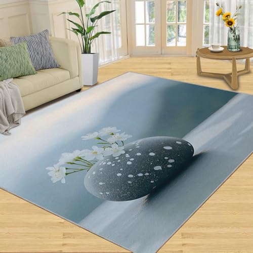 Zen Stone Area Rug, Meditation Rug & Home Decor, Artistic Conception Rugs for Living Room, Washable Rugs for Bedroom, Non Slip Low Pile Floor Mats - 3x5 ft - color: Zen Stone, size: 3'x5' /36"x60"