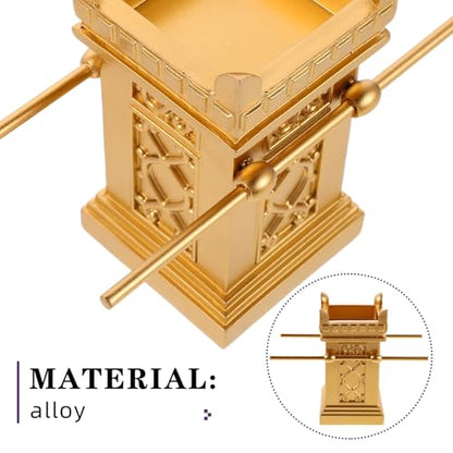 VOSAREA Religious Festival Tabletop Decoration: Golden Miniature Altar - Wealth Blessing Table Centerpiece - Fengshui Housewarming Decor - size: 15.00X12.00X6.40CM