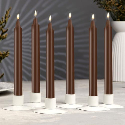 24 Pack Brown Spell Chime Candles – Premium Mini Unscented Taper Candles for Rituals, Prayer, Meditation, Altar, Spells – 4" Tall – Ideal for Witches & Spiritual Practices - color: Brown