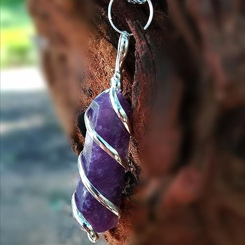 Lepidolite Healing Crystal Necklace - Stress Relief & Powerful Mood Stabilizer. Inner Peace Pendant. Jewelry Gift for Yoga, Meditation & Reiki