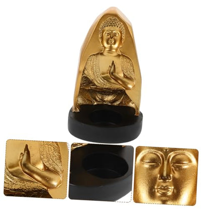 Resin Buddha Tealight Holder Candle Holder for Home Decor Meditation and Zen Spaces Creative Desktop Accent for Relaxation and Ambiance