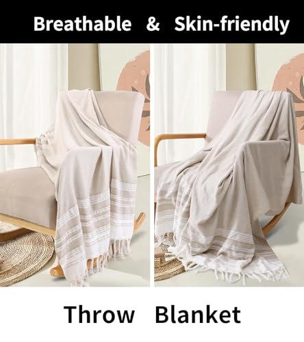 Giant Turkish Beach Towel Boho Beach Throw Blanket Anti Resistant Sand Free Quick Dry Lightweight Sandless Cloud Hawaii Honeymoon Travel Essentials Xl Big Huge Jumbo Women Summer Vacation Gift - color: Beige, size: Giant Large 82''x88''